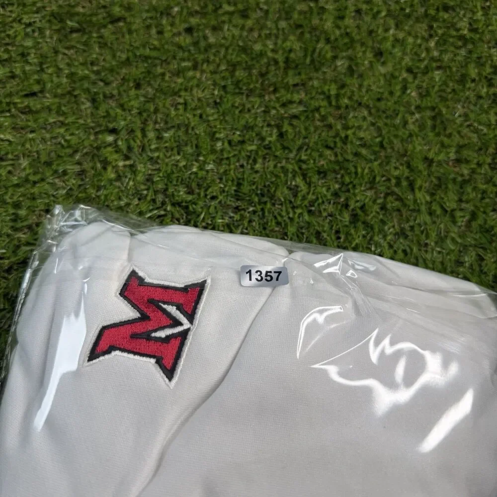 Adidas Miami Ohio RedHawks 1/2 Zip Warm Up Shirt Men’s 4XLT White Climalite Y2K
